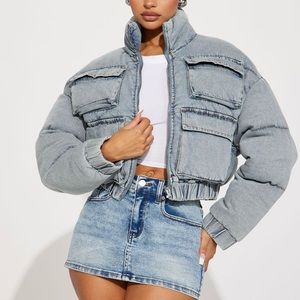 Denim Puffer Jacket